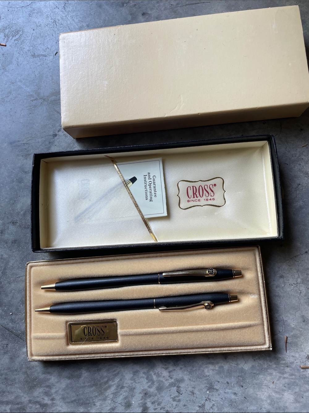Cross Black and Gold Ballpoint Pen and Mechanical Pencil Set